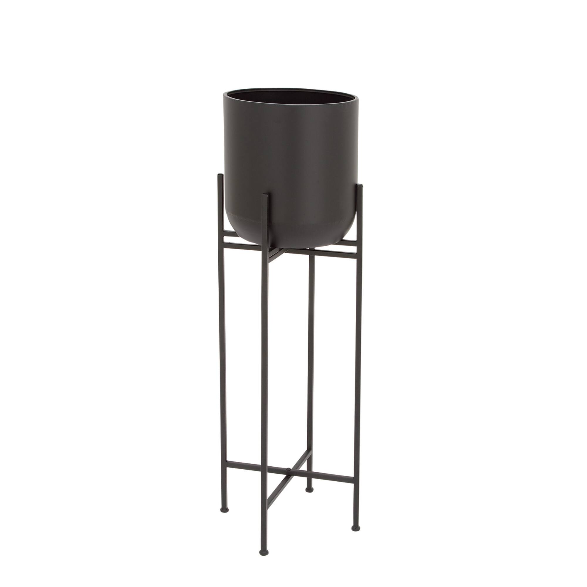 3.8ft. Black Metal Modern Planter